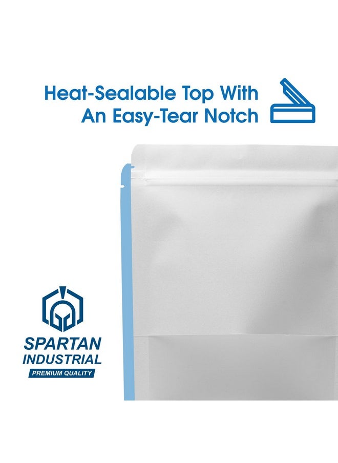 Spartan Industrial Spartan Industrial - 3.5" X 5.5" White Resealable Stand-Up Pouches - Pack of 1000 Small Smell-Proof Food Pouch Bags for Packaging, Pet Treats, Cosmetics, and More  - Image 5