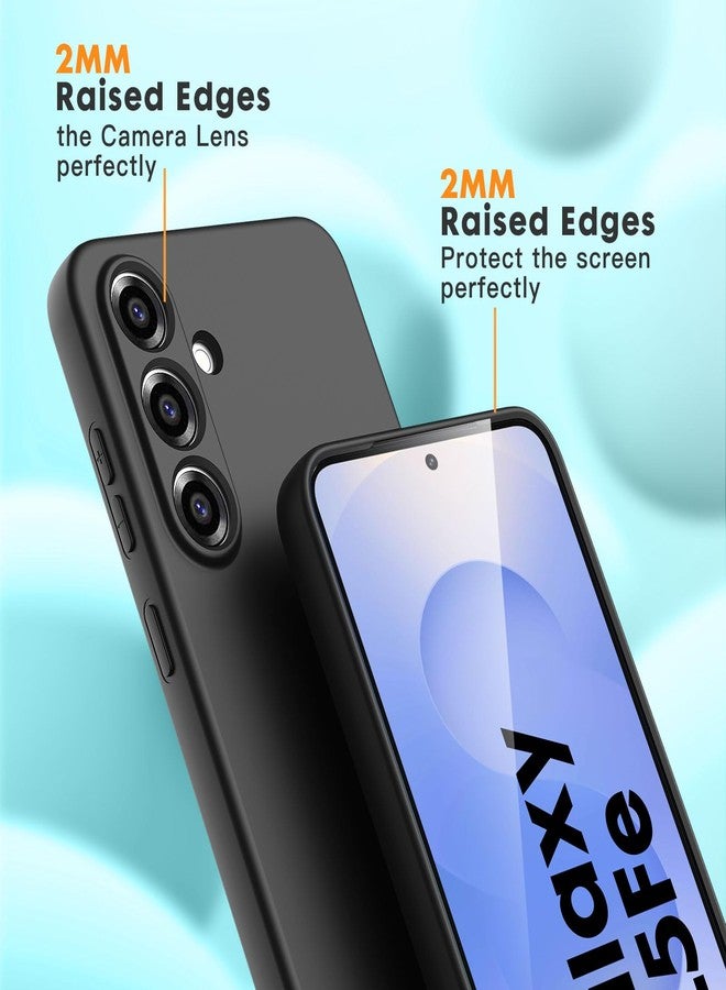 Vansdon for Samsung Galaxy S25 FE Case, Soft TPU Liquid Silicone Phone Case with 2 Screen Protectors, Military-Grade Protection Shockproof Slim Phone Cover-Black - Image 3