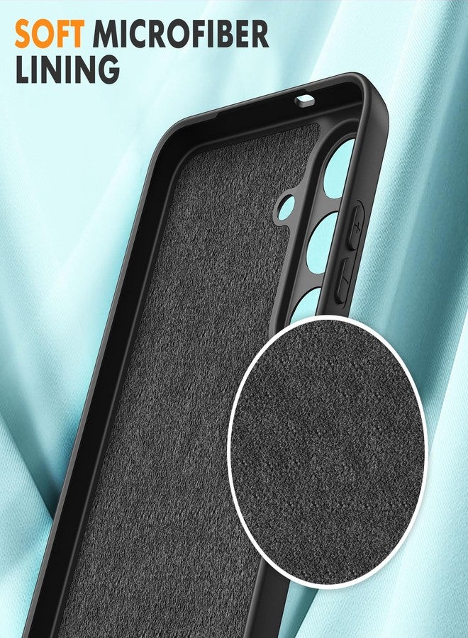 Vansdon for Samsung Galaxy S25 FE Case, Soft TPU Liquid Silicone Phone Case with 2 Screen Protectors, Military-Grade Protection Shockproof Slim Phone Cover-Black - Image 4