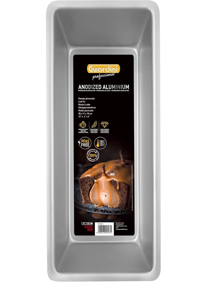 Guardini Professional Plumcake Baking Mould, Suitable for Intensive Use, Anodised Aluminium, Diameter 30 x 11 x 10 cm,Made in Italy, Silver - Image 1