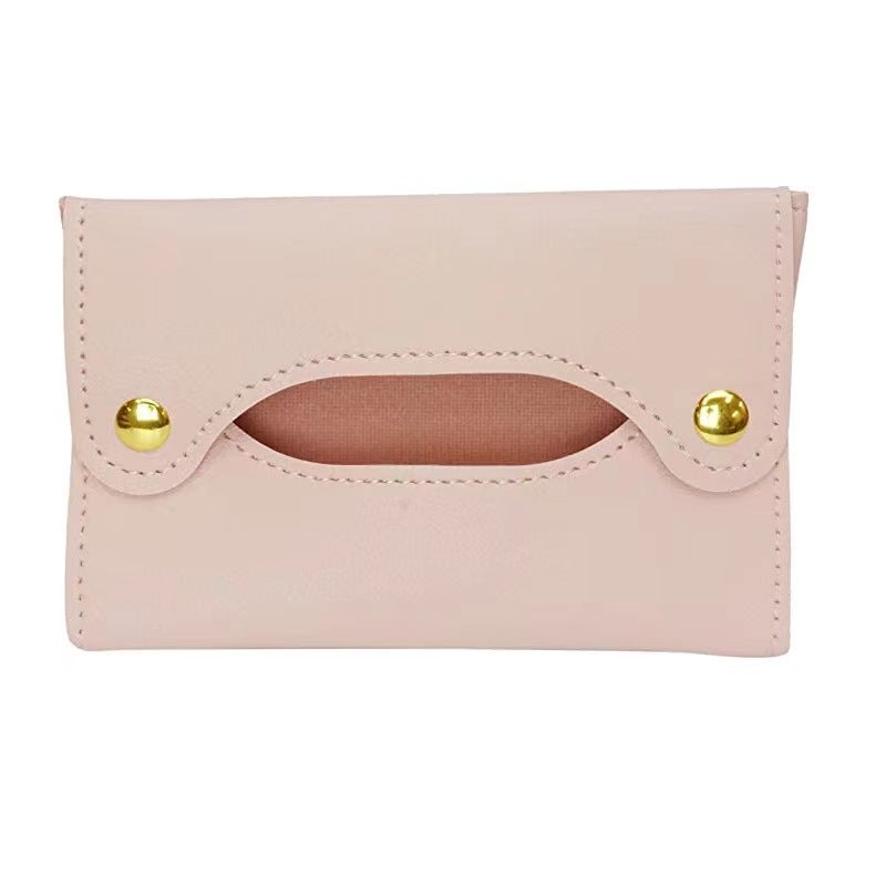Generic Spot mini tissue bag Mommy out baby portable tissue box BBQ camping tissue bag Pink 