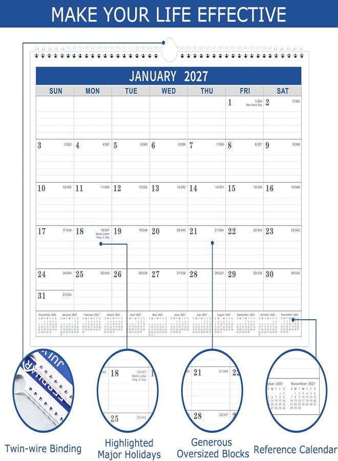 Lemome 2026-2027 Calendar - 2026-2027 Wall Calendar from Jul. 2026 - Jun. 2027, Wall Calendars 14.8'' x 11.5'', Calendars 2026-27 with Julian Date, Thick Paper - Image 4
