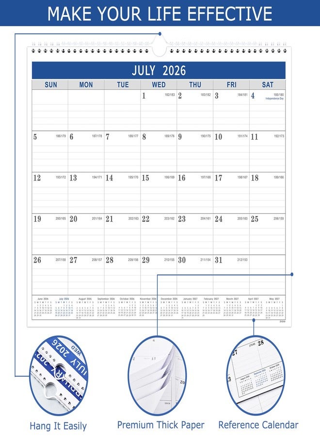 Lemome 2026-2027 Calendar - 2026-2027 Wall Calendar from Jul. 2026 - Jun. 2027, Wall Calendars 14.8'' x 11.5'', Calendars 2026-27 with Julian Date, Thick Paper - Image 3
