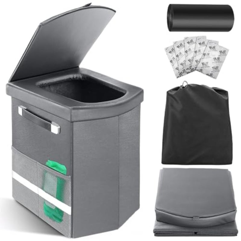 2026 Upgraded XL Portable Toilet for Adults, Tall Camping Toilet with Lid and Convenient Carry Bag, Portable Potty for Camping, Hiking, Car Travel, Truck, RV, Boating, Road Trips, Beach - Image 1