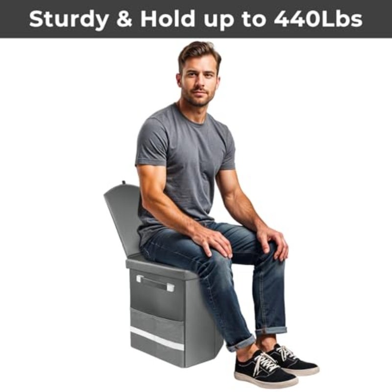2026 Upgraded XL Portable Toilet for Adults, Tall Camping Toilet with Lid and Convenient Carry Bag, Portable Potty for Camping, Hiking, Car Travel, Truck, RV, Boating, Road Trips, Beach - Image 5