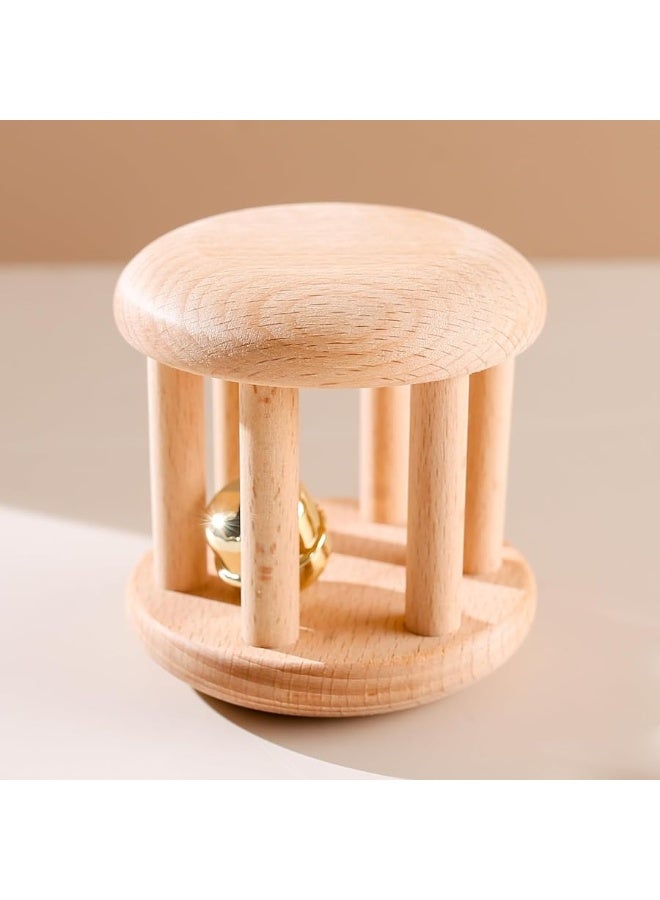 Promise Babe Infant Gym Organic Wooden Rattle Wooden Bells Rattles Nursing Shower Gifts Waldorf Toys - Image 4