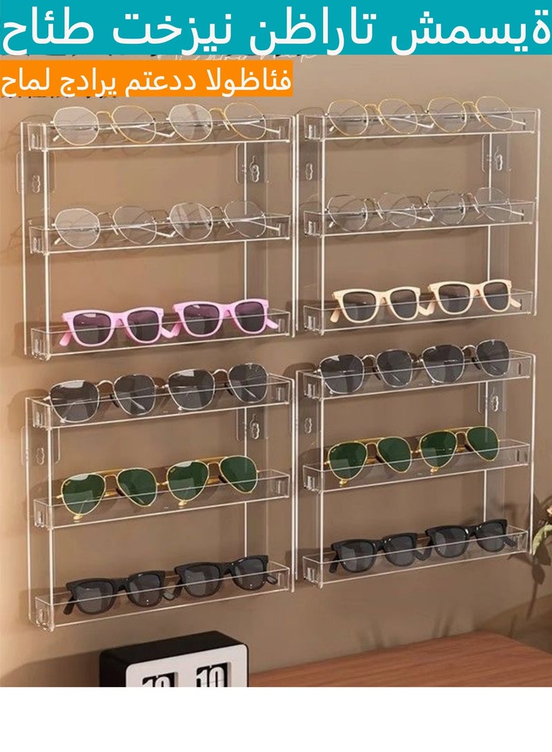 لوكسا حامل عرض من الأكريليك بثلاثة طوابق، حامل تخزين معلق على الحائط بدون مسامير، حامل عرض للعطور، حامل تخزين لمنتجات العناية بالبشرة ومستحضرات التجميل، خزانة تخزين في الحمام، حامل تنظيم لسطح مكتب التجميل - Image 5