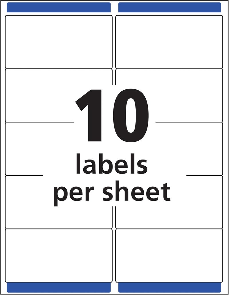 Avery Matte Clear Shipping Labels, 2" x 4", 100 Blank Mailing Labels with Sure Feed Technology - Image 5