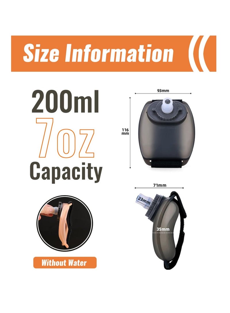 Running Wrist Water Bottle,200ml Portable Handheld Collapsible Soft Flask for Running Cycling Travel(200ml,7oz)