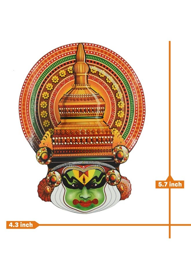 LOYAL CRAFT LOYAL CRAFT 6 inch Printed Kathakali Coaster Set with Fiberboard Pallet (Sticker with Wood) - Image 3