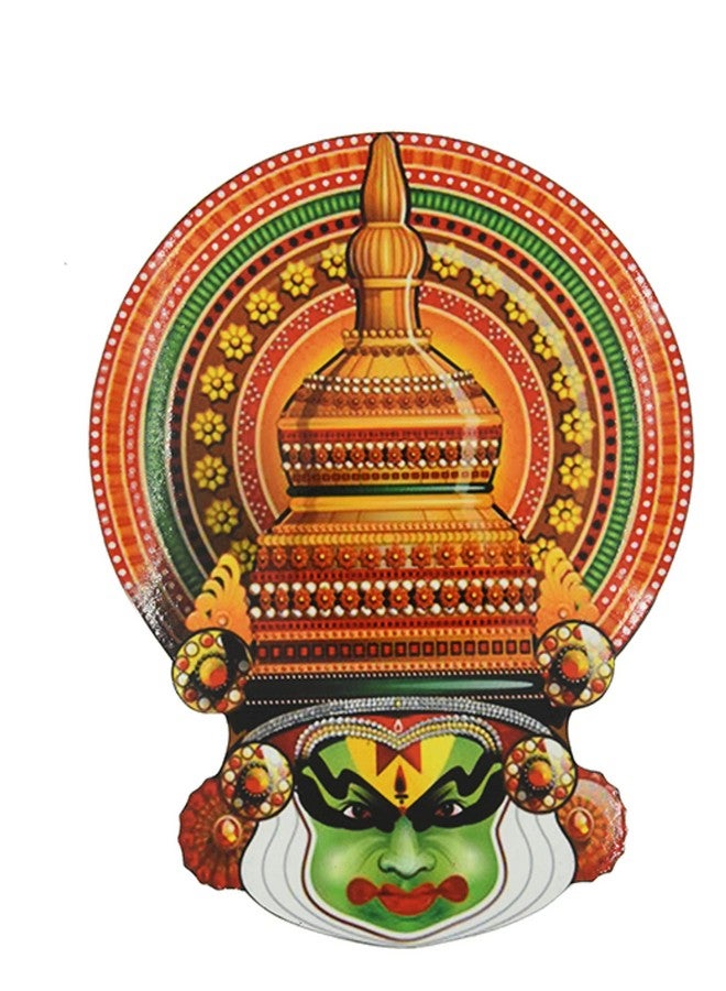LOYAL CRAFT LOYAL CRAFT 6 inch Printed Kathakali Coaster Set with Fiberboard Pallet (Sticker with Wood) - Image 4