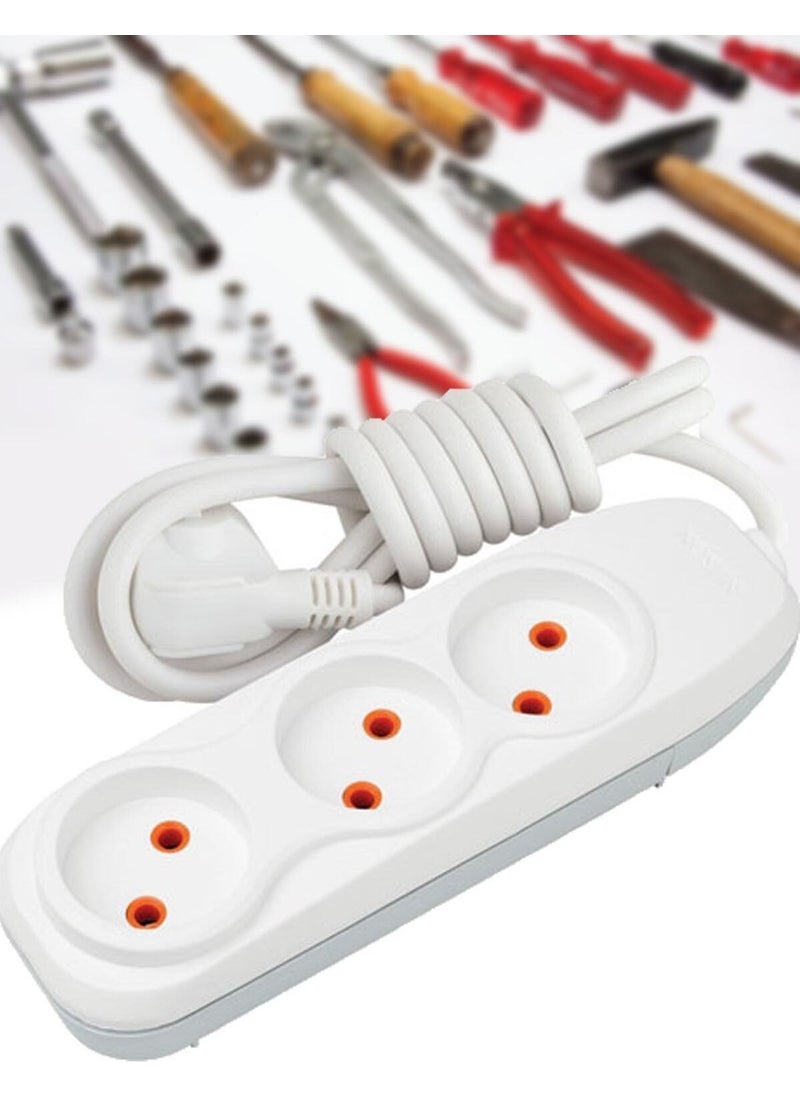Markafox 3-Triple 5 Meter Extension Cable Switchless Grounded Group Socket Extension Cable 1410  - Image 1