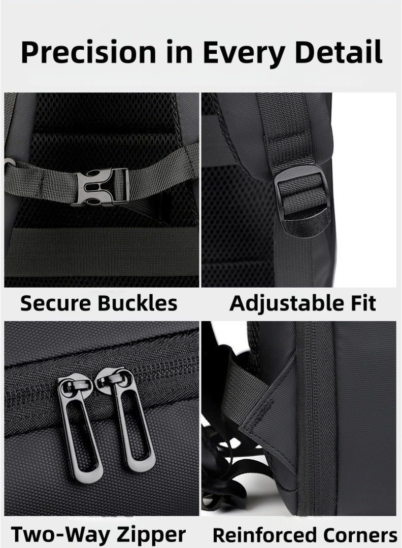 Hiras 15.6 Inch Expandable Laptop Backpack, Business Travel Anti Theft Backpack with USB Charging Port, Waterproof Computer Bag for Men & Women, Work College Daypack - Image 5