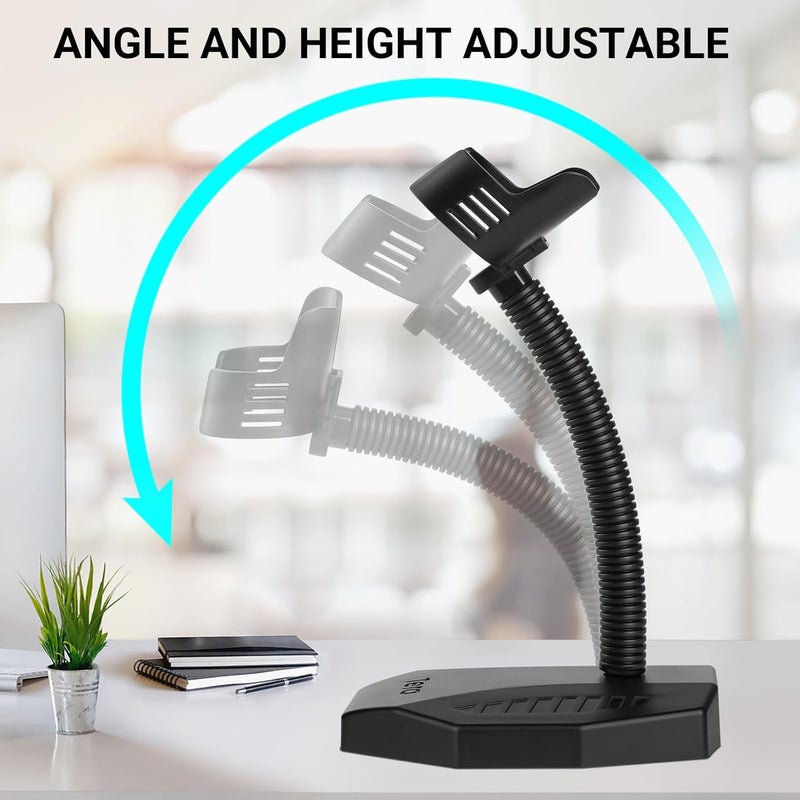 Tera Universal Barcode Scanner Stand: Wall Mountable with Compartment, Bar-Code Reader Cradle Holder Base Height Adjustable Head for Supermarket Retail Store School Library Logistic Warehouse 1 pc - Image 3