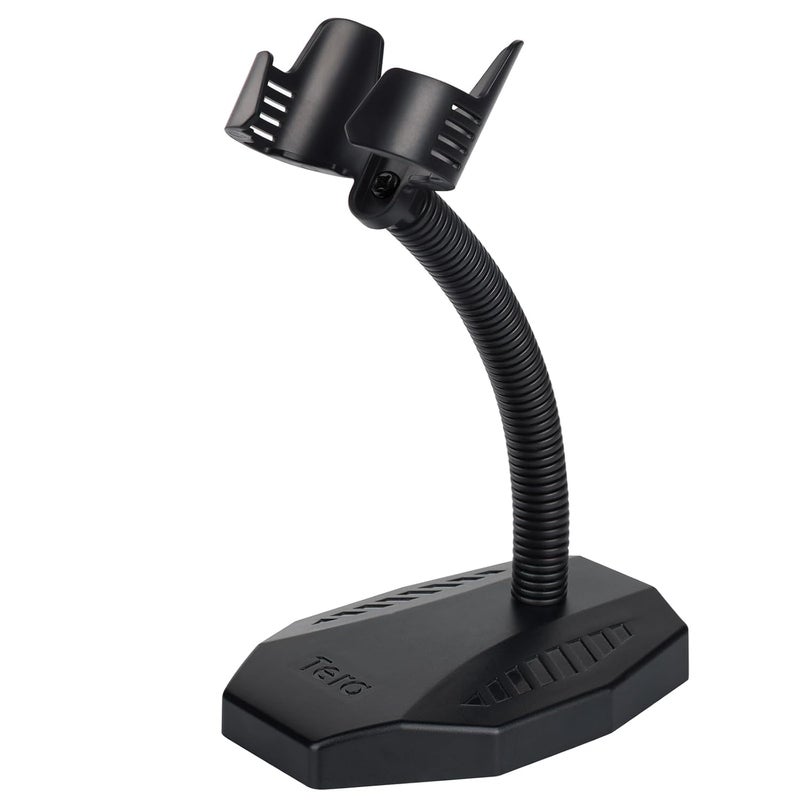 Tera Universal Barcode Scanner Stand: Wall Mountable with Compartment, Bar-Code Reader Cradle Holder Base Height Adjustable Head for Supermarket Retail Store School Library Logistic Warehouse 1 pc - Image 1