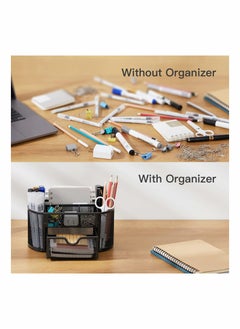 Excefore Mesh Desk Organizer Multifunctional Desktop Organizer Office Supplies Holder  - Image 5