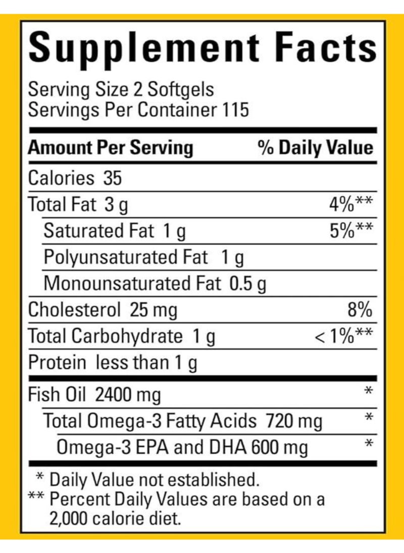 Nature Made - Fish Oil 1200mg, 230 Softgels - Image 1