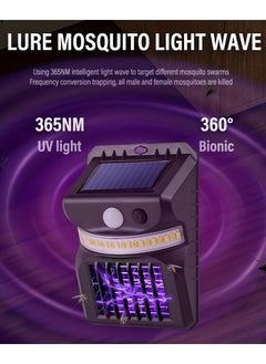 Arabest LED Solar Sensor Mosquito Killer Mosquito Zapper Outdoor Anti-Mosquito Function Human Body Intelligent Sensor Garden Wall Lamp Waterproof Fly Trap Leds Solar Powered Bug Zapper Wall Lamp  - Image 3