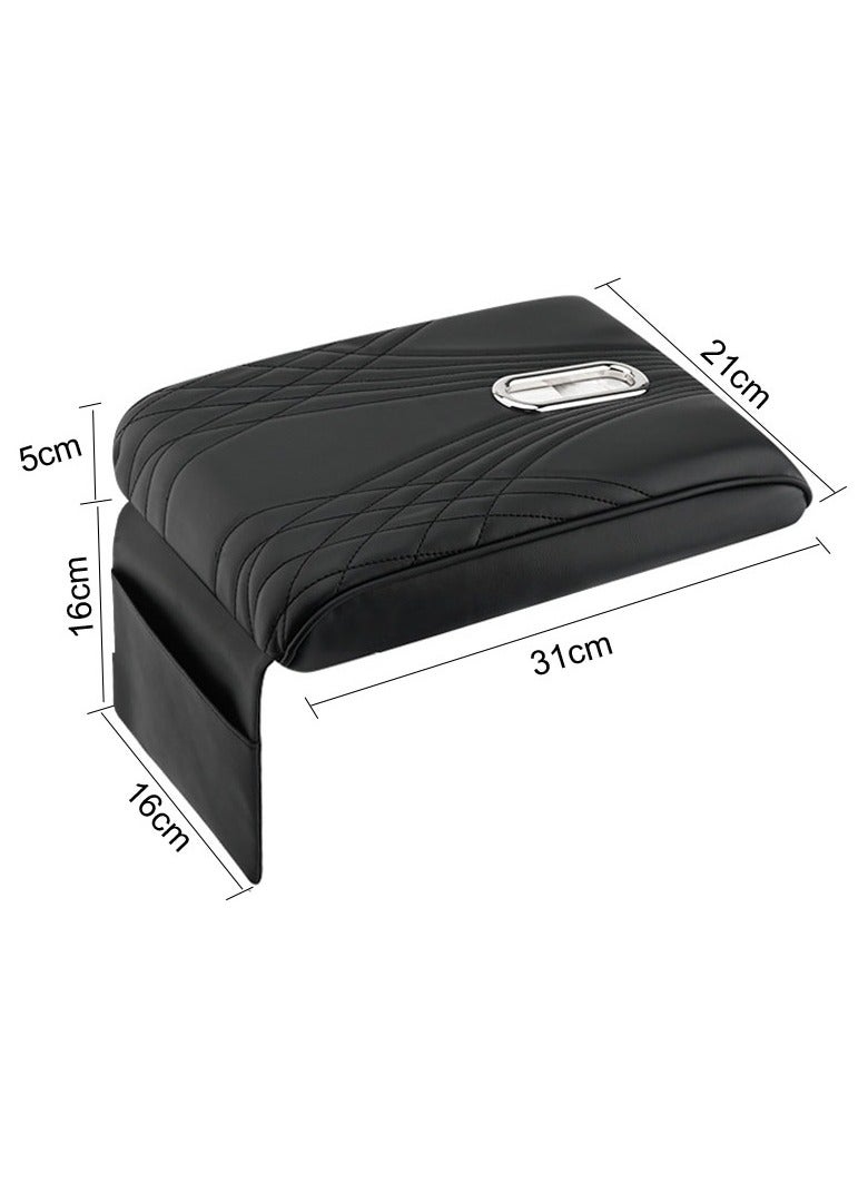 Generic Leather Car Center Console Cover with Tissue Holder and Pockets Universal Car Accessory  - Image 5