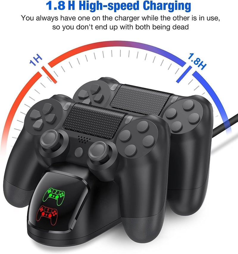 SCIENISH PS4 Dual Shock Controller Dual USB Charging Charger Docking Station for PS4/PS4 Slim/PS4 Pro Controller - Image 3