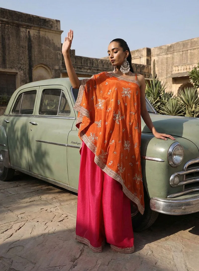 ISHIN Rich Orange A Line Co-Ords