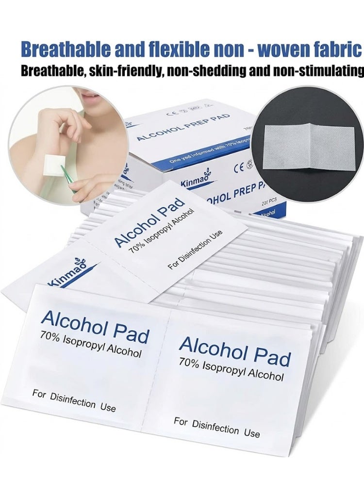 Kinmed 200pcs Alcohol Prep Pads Medical Isopropyl Alcohol Pads Sterile Alcohol Prep Pad Alcohol Wipes Swabs Wounds Sterilization(4 -pack) - Image 2