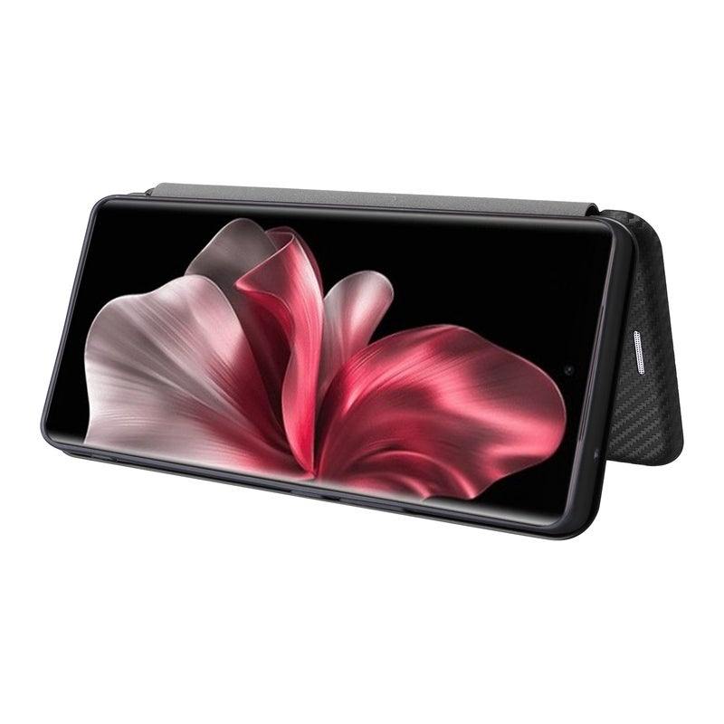 HuHa Case Cover For vivo V30e Carbon Fiber Texture Flip Leather Phone Case(Black) - Image 5