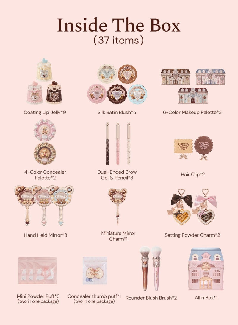 Flower Knows The Sweetie Bear Collection All-In Gift Set – 37-Piece Makeup & Beauty Collection in Dreamy Pink & Blue - Image 2