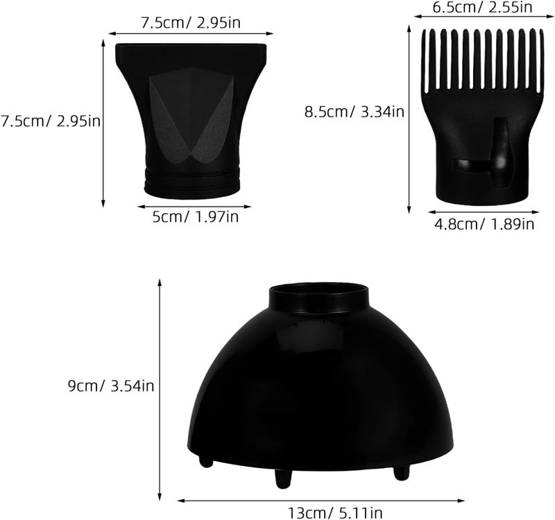 1set Hair Dryer Nozzle Set Diffuser and Styling Comb Attachments for Versatile Hair Management Travel-friendly Design for Use - Image 2