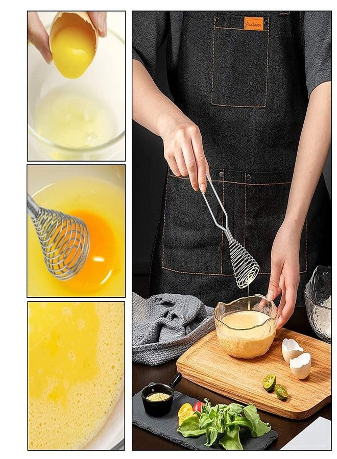 GONIPIMI 1 Pcs 8 Inch Stainless Steel Spring Whisk Mini French Spring Coil Whisks Egg Whisk Wire Whip Cream Beater Kitchen Utensils for Stirring, Baking and Cooking (Silver)-EG10 - Image 4