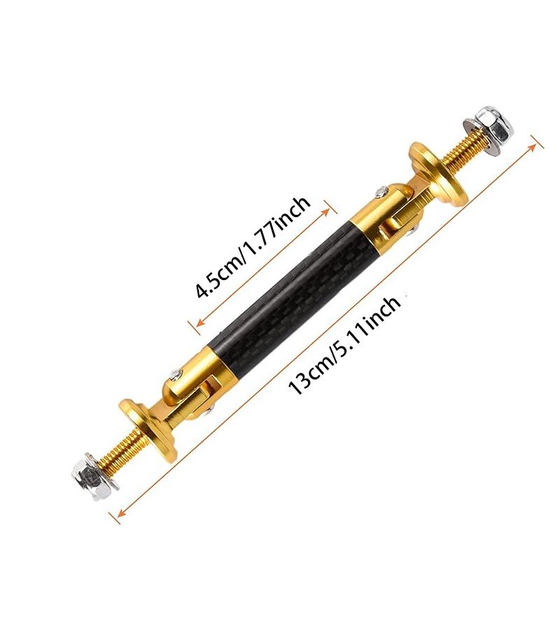 2Pcs Front Bumper Shock Absorber Support Rod Kit Universal Carbon Grain Golden Color 13cm - Image 2