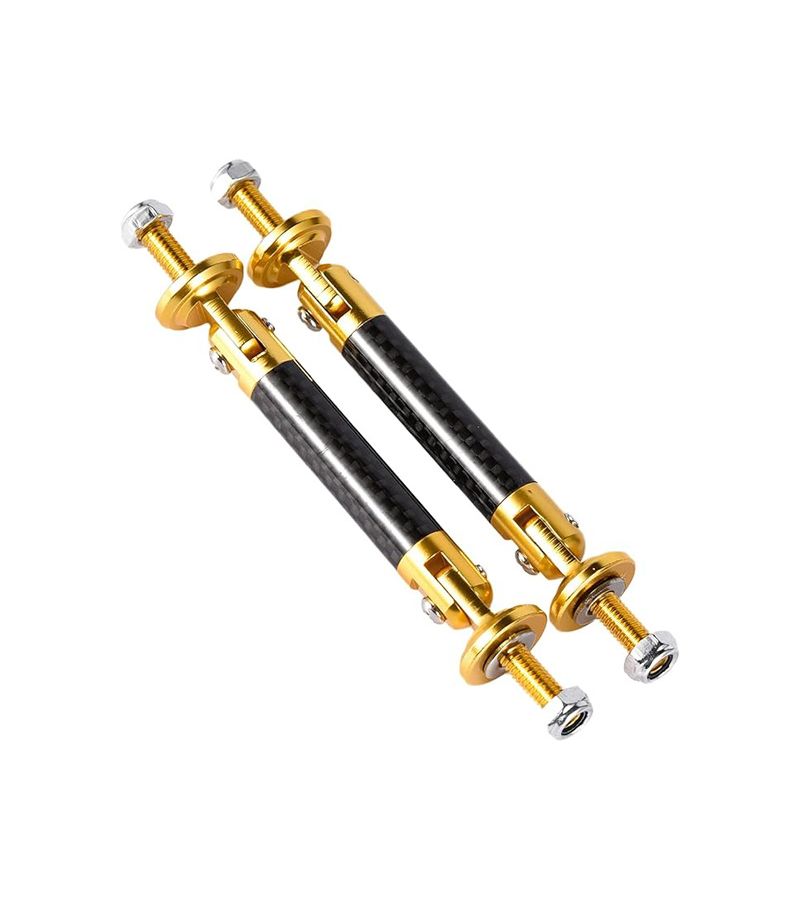 2Pcs Front Bumper Shock Absorber Support Rod Kit Universal Carbon Grain Golden Color 13cm - Image 5