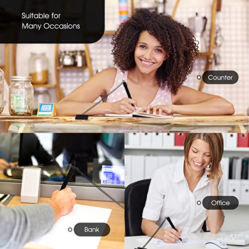 Teling أقلام عد آمنة من تيلين 100 قطعة مع حامل سلسلة لأقلام المكتب وأقلام الاستقبال للاستخدام المنزلي ومكان العمل والمكتب والبنك - Image 4