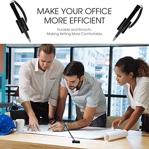 Teling أقلام عد آمنة من تيلين 100 قطعة مع حامل سلسلة لأقلام المكتب وأقلام الاستقبال للاستخدام المنزلي ومكان العمل والمكتب والبنك - Image 3