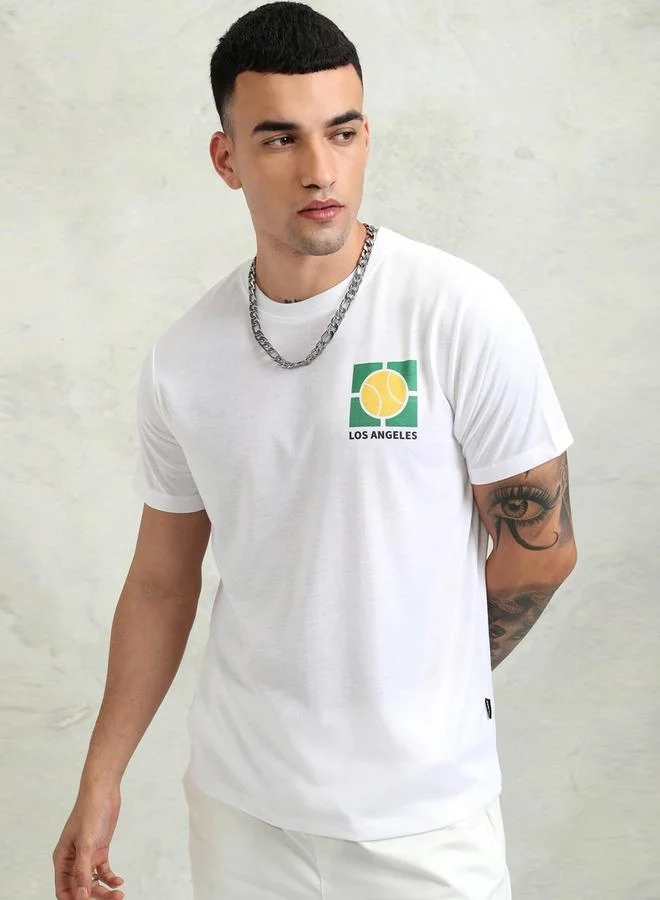HIGHLANDER Graphic Print Round Neck Relaxed Fit T-Shirt by Styli