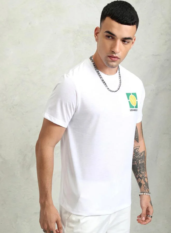 HIGHLANDER Graphic Print Round Neck Relaxed Fit T-Shirt by Styli