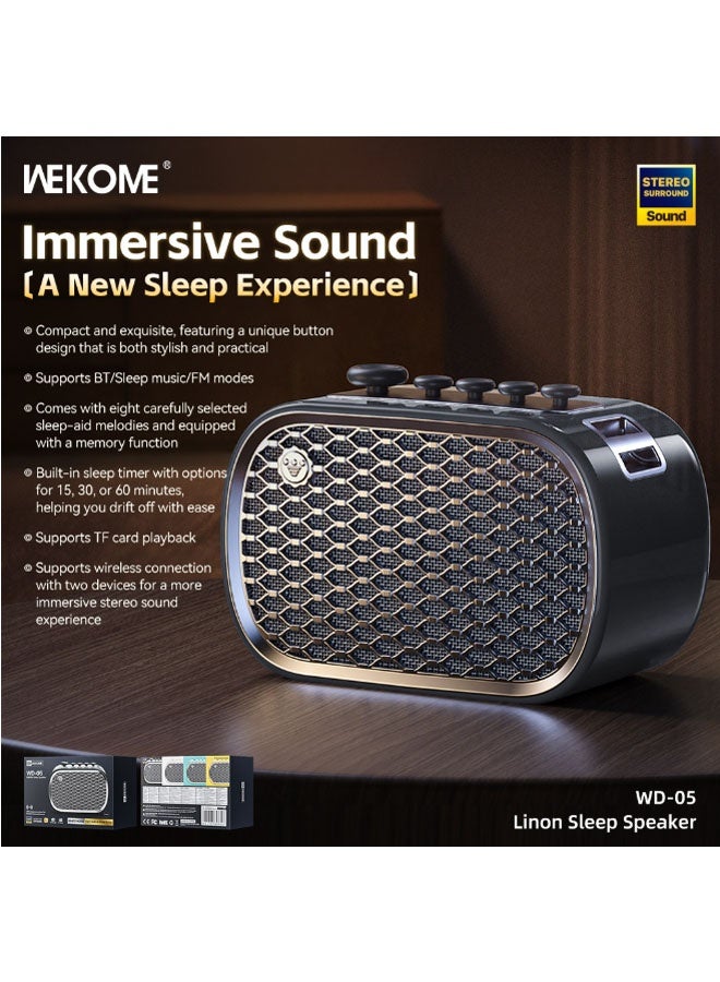 WEKOME WD-05 Creative Sleep Bluetooth Speaker Compact and portable, for listening to music, answering calls, and radio reception. Ideal for birthday gatherings, dining out, meditation breaks, and similar occasions. (Yellow) - Image 4