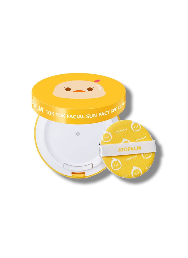 Atopalm - ATOPALM Tok Facial Sun Pact 15g SPF43 PA+++| Zinc Sunscreen for Sensitive Skin | Dry Moisturizing Protection Korean Mineral Cream - Image 1