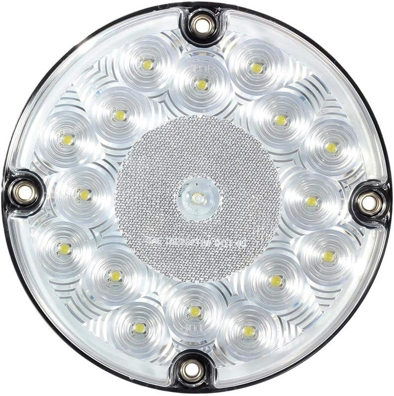 Partsam 2Pcs 7" Round White LED Backup Lights - 17 LED Marker Clearance Running Lights for Transit Vehicles, Trucks, and Trailers - Image 3