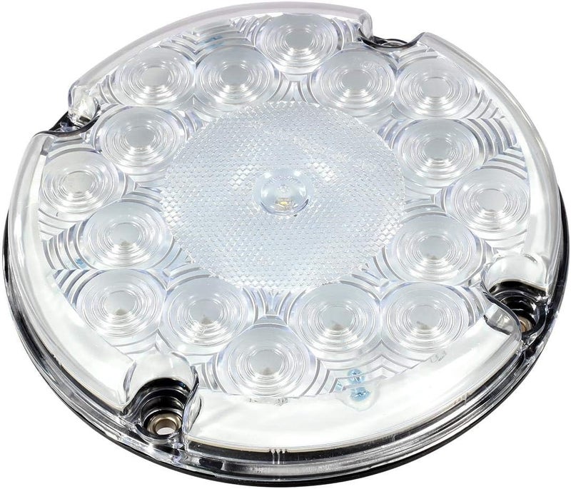 Partsam 2Pcs 7" Round White LED Backup Lights - 17 LED Marker Clearance Running Lights for Transit Vehicles, Trucks, and Trailers - Image 2