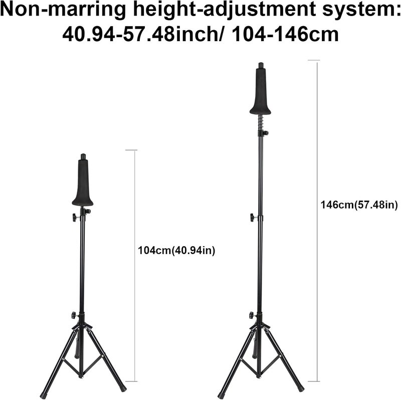 GreeSuit Trombone Stand Portable with Cushioned Bell Mount, Black Finish Height Adjustable 40.94-57.5inch - Image 2