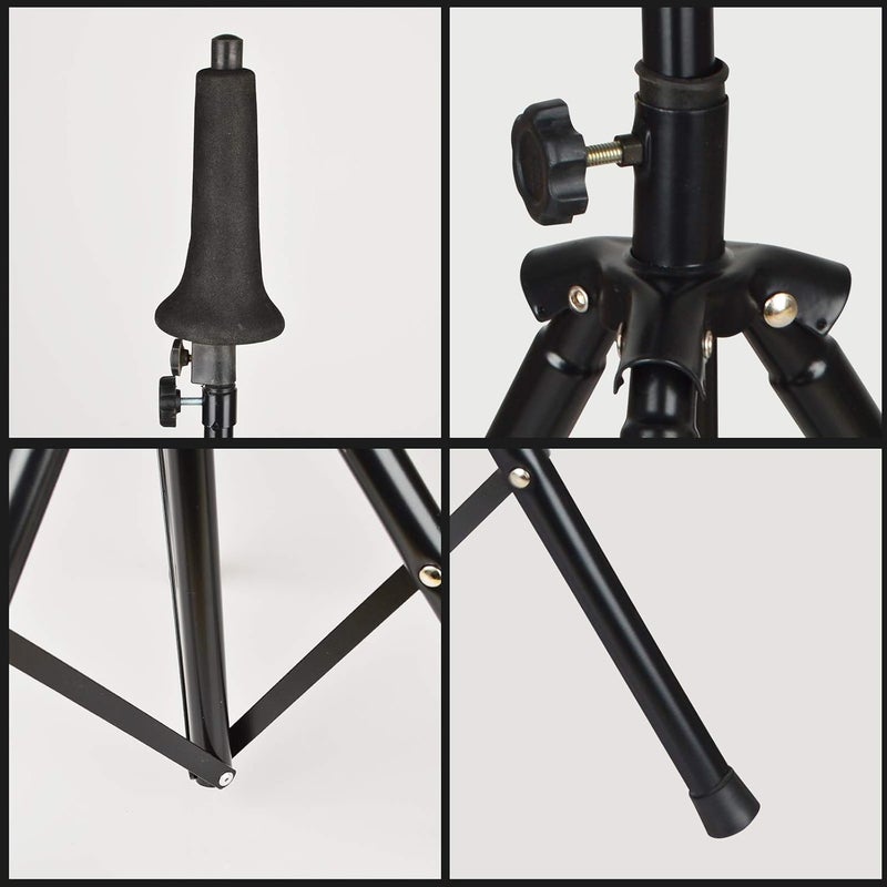 GreeSuit Trombone Stand Portable with Cushioned Bell Mount, Black Finish Height Adjustable 40.94-57.5inch - Image 5