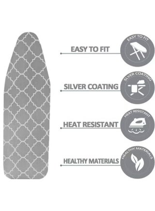 Ironing Board Cover,110cm×34cm with 5mm Thickened Foam 100% Cotton Material 4 Elastic Fasteners,Scorch & Stain-Resistant iron table cover Heat-resistant, non-slip foldable design - view 2