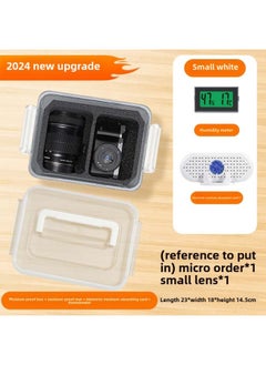 Generic Camera Moisture-proof Box Lens Shock-proof Box SLR Micro Single Digital Storage Box Portable Waterproof Protective Cover Photography Accessories-Color:(small Transparent White) Discount 4-piece Set  - Image 1