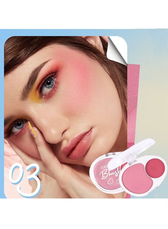 كول ستوري كريم مزدوج الاحمرار ، خفيفة الوزن بلوش لوحة - ناعم طبيعي مزيج ماكياج الاحمرار - طويلة الأمد طوال اليوم الوجه الاحمرار لوحة الخطوط # 03 - Image 2