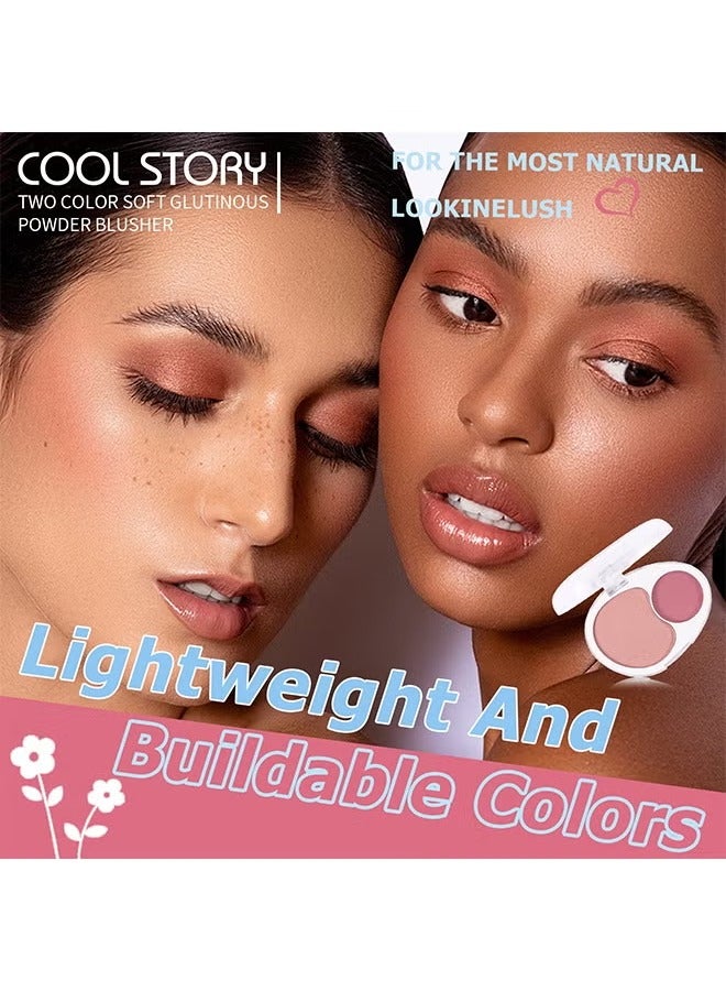 كول ستوري كريم مزدوج الاحمرار ، خفيفة الوزن بلوش لوحة - ناعم طبيعي مزيج ماكياج الاحمرار - طويلة الأمد طوال اليوم الوجه الاحمرار لوحة الخطوط # 03 - Image 4