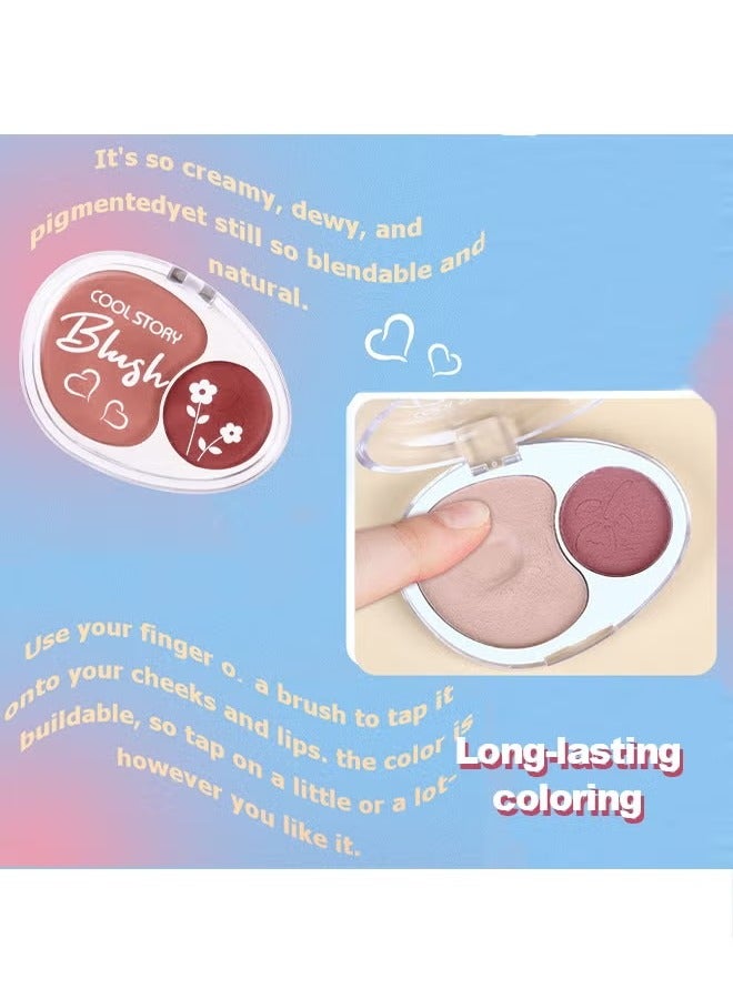 كول ستوري كريم مزدوج الاحمرار ، خفيفة الوزن بلوش لوحة - ناعم طبيعي مزيج ماكياج الاحمرار - طويلة الأمد طوال اليوم الوجه الاحمرار لوحة الخطوط # 03 - Image 5