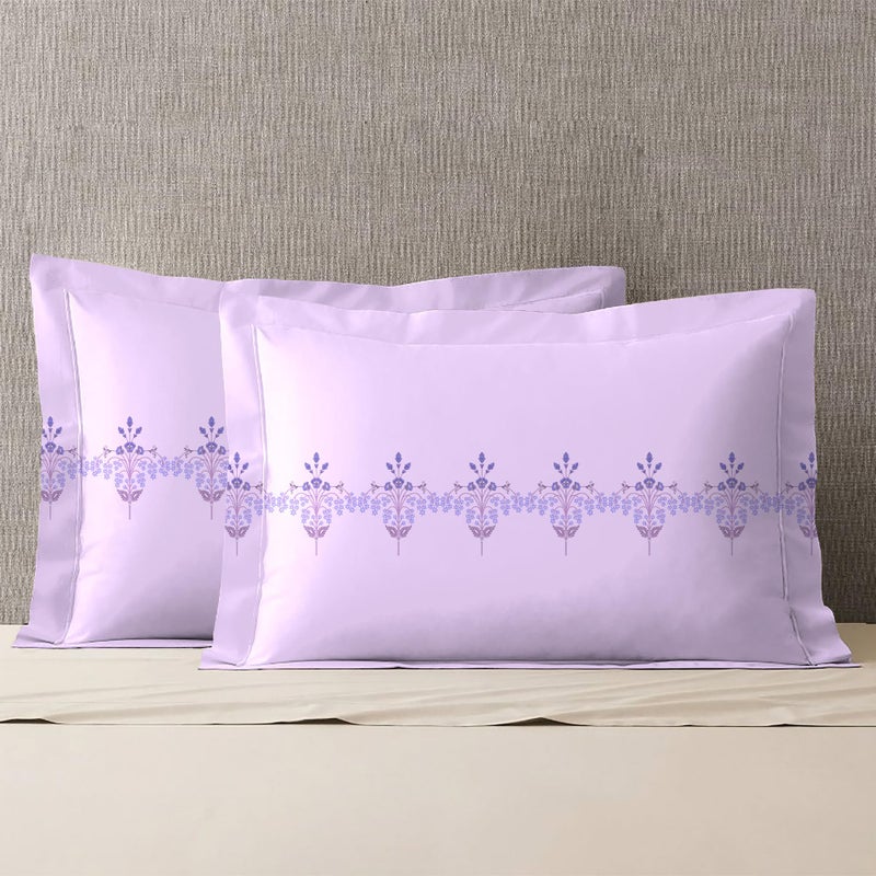 Trident Soft Comfort Pillow Covers Set of 2, 100% Cotton Pillow Covers, 210 TC, Soft and Breathable, Standard Size (46 cm x 69 cm) - Lilac Affair - Image 1