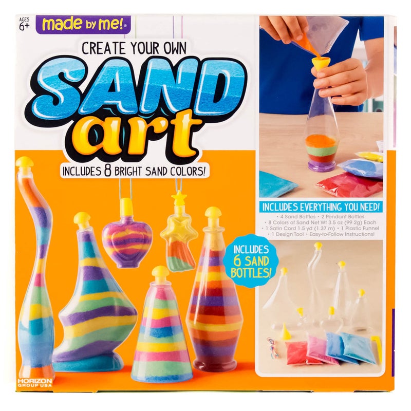 Made By Me Create Your Own Sand Art 4 Sand Bottles 2 Pendent Bottles with 8 Bright Sand Colors Designing Tool More Great Staycation or Birthday Party Activity for Kids Ages 6 7 8 9 - Image 2