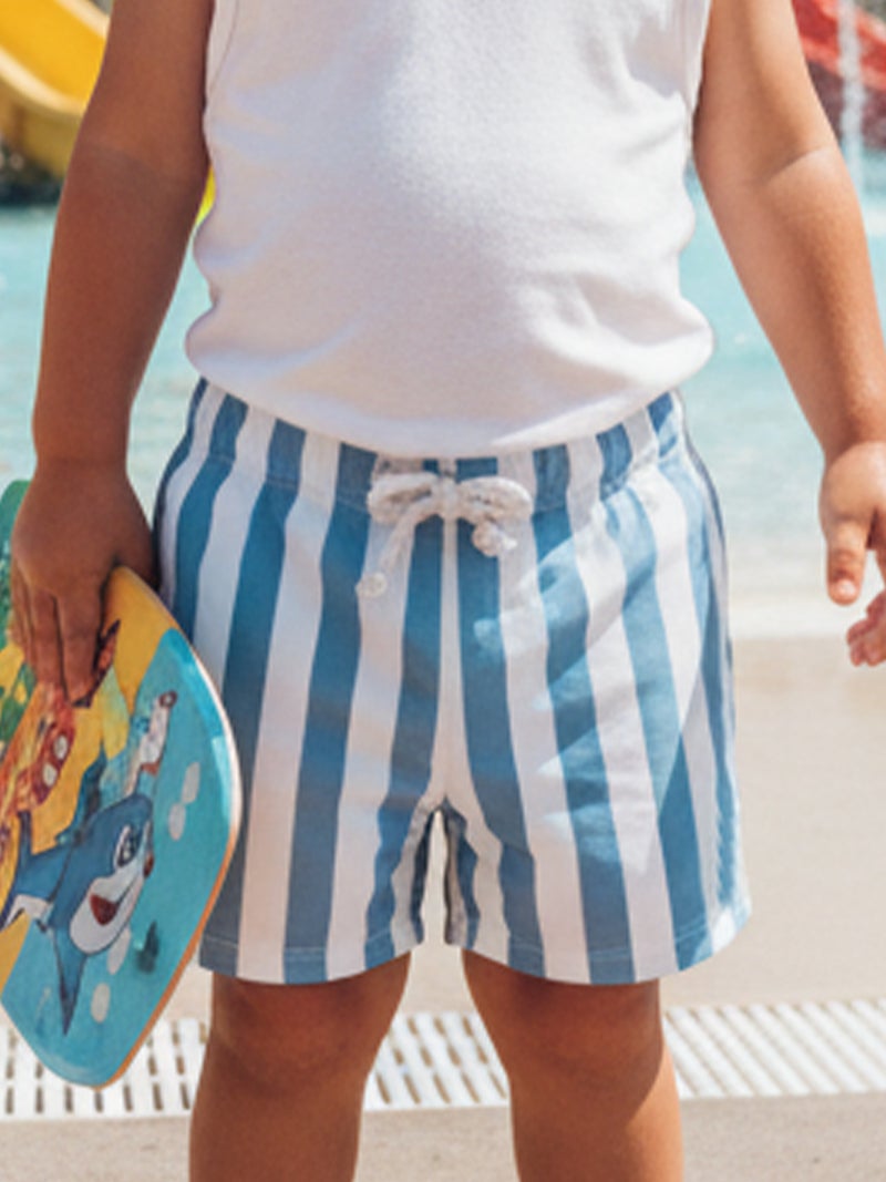 Swim Trunks for Baby Boys Fashion Stripes Print Elastic Waist Beach Shorts Kid Board Shorts - Image 2